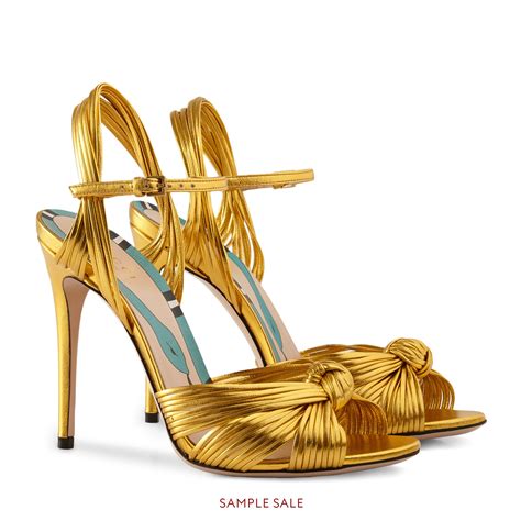 gucci gold heel sandals|Gucci closed toe sandals.